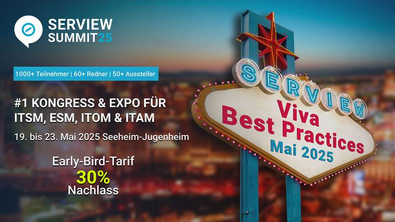 SERVIEW Summit25: 30% Deal Days - Jetzt! SERVIEW Summit25 Early_Bird_Tarif