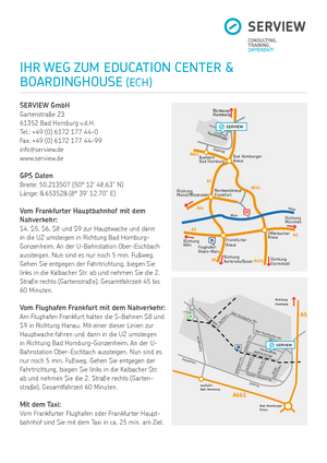 Unsere Anfahrtsbeschreibungs in Deutsch