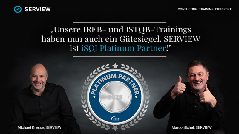 SERVIEW ist jetzt iSQI Platinum Partner – Höchste-Qualität für Ihre ISTQB- und IREB-Zertifizierung! Grafik SERVIEW iSQI_Platinum_Partner